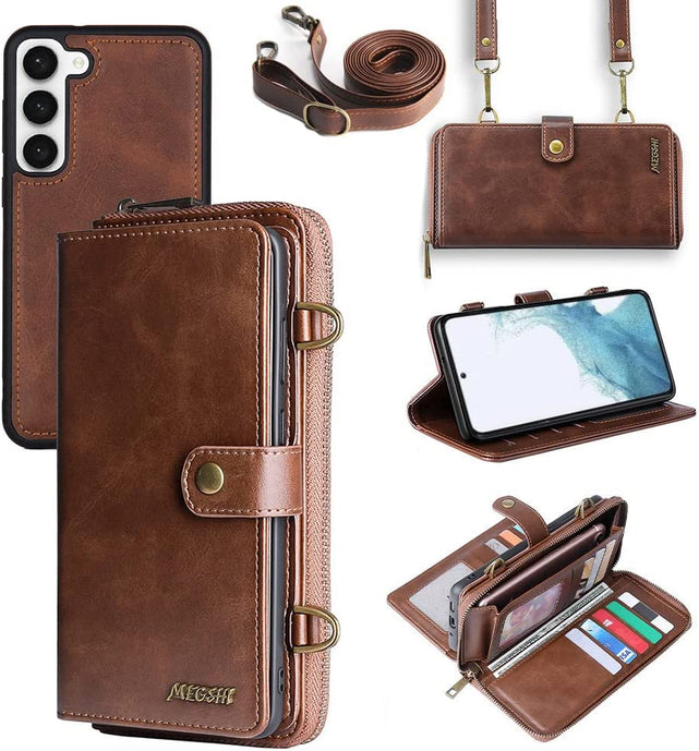 Redpepper S23 Plus Wallet pelle 12 carte tracolla staccabile