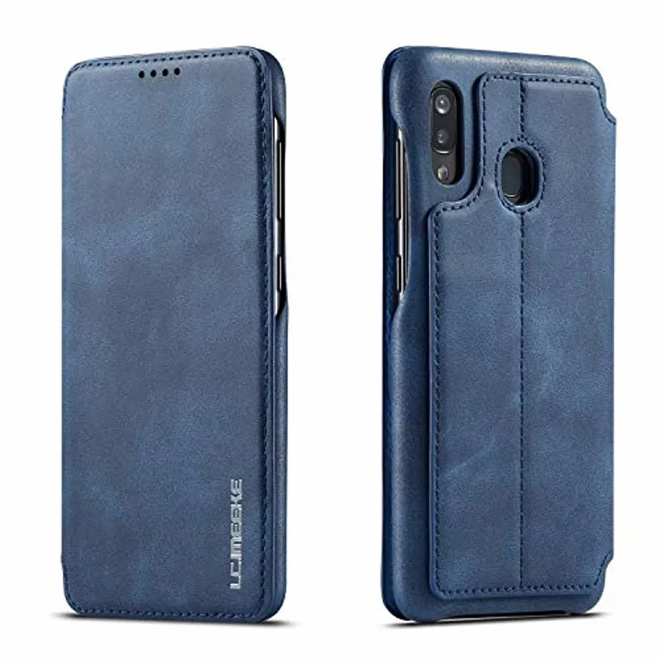 Redpepper Galaxy A70 Custodia Pelle Blu Wallet con Stand