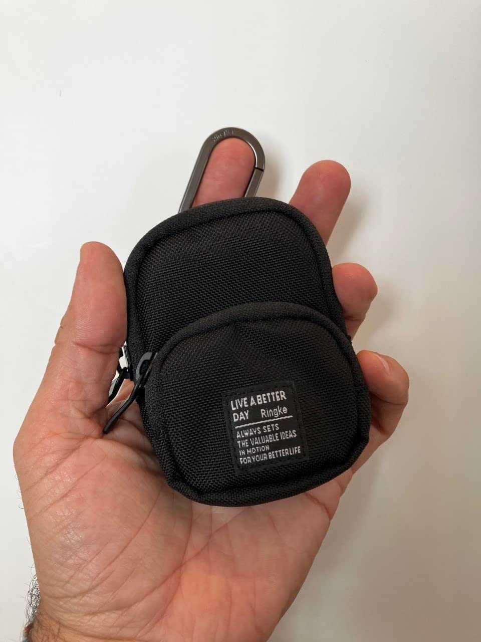 Ringke Mini Pouch Two Pocket Pochette Nylon Black AirPods