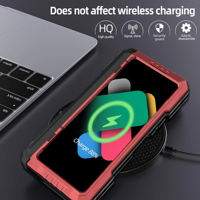Redpepper Galaxy Cases Z Fold 6 custodia metallo con S Pen e stand