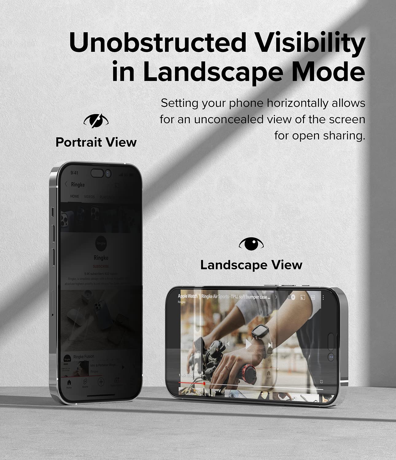 Ringke Privacy Tempered Glass pellicola iPhone 14 Pro anti-spia 9H