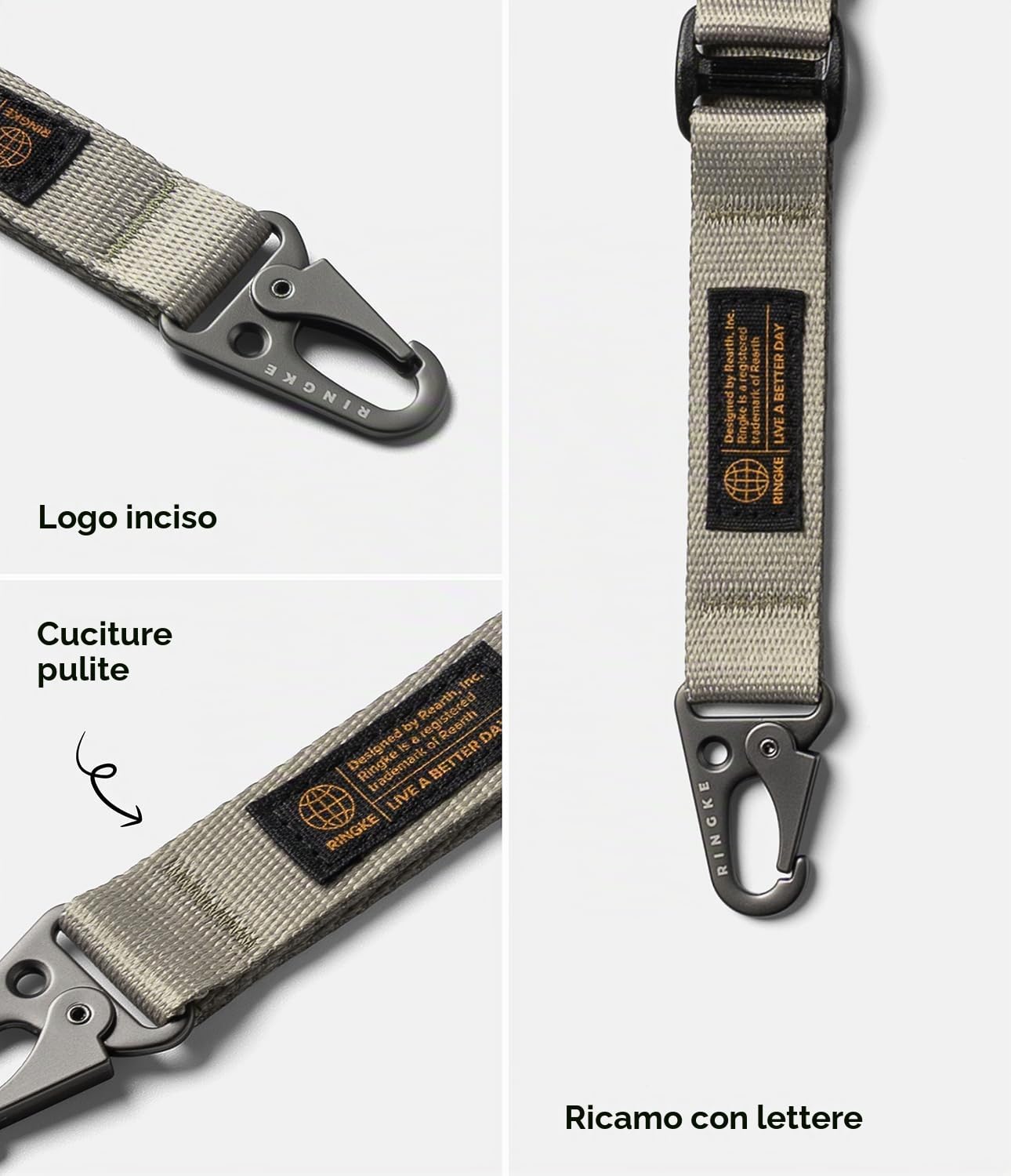 Ringke Strap Holder Link Laccetto Warm Gray Antistrappo