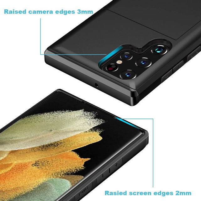 Redpepper Galaxy S22 Ultra cover portafoglio 2 carte slim