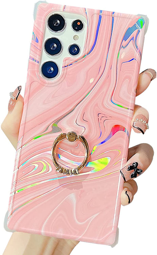 Redpepper Galaxy Cases S22 Ultra cover marmo strass con anello