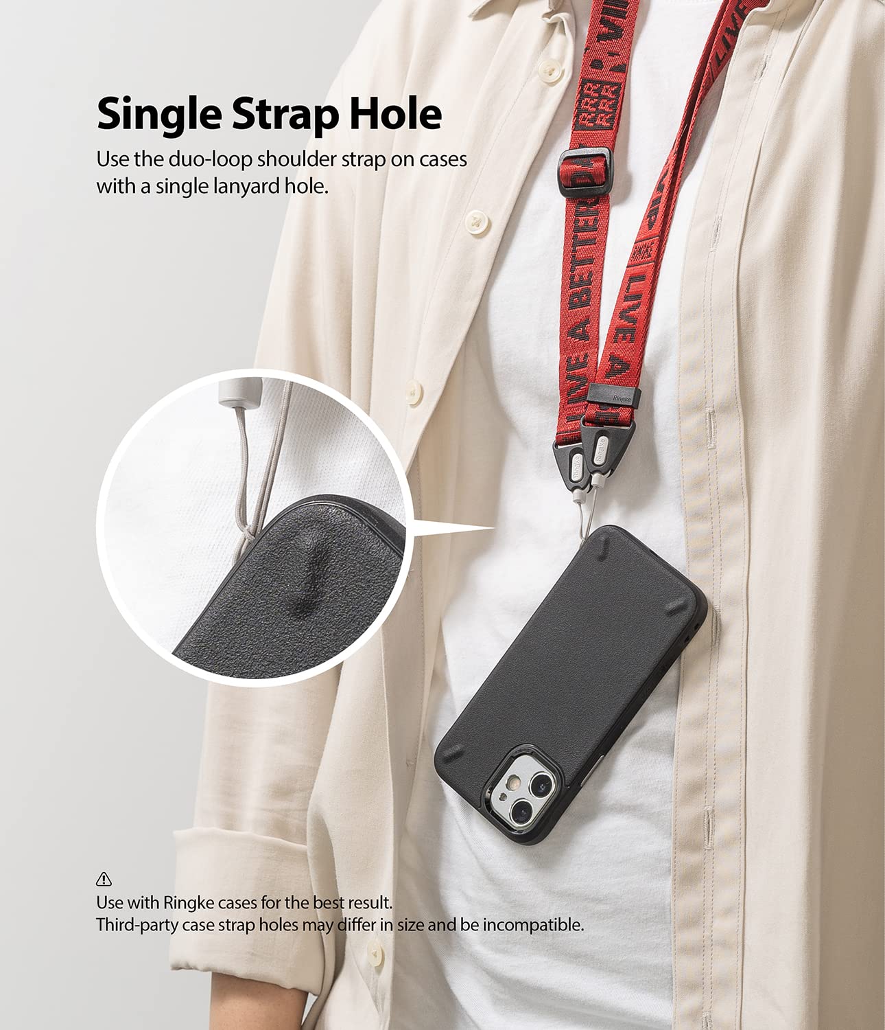 Ringke Strap Ticket Band 2 Red tracolla nylon regolabile rossa