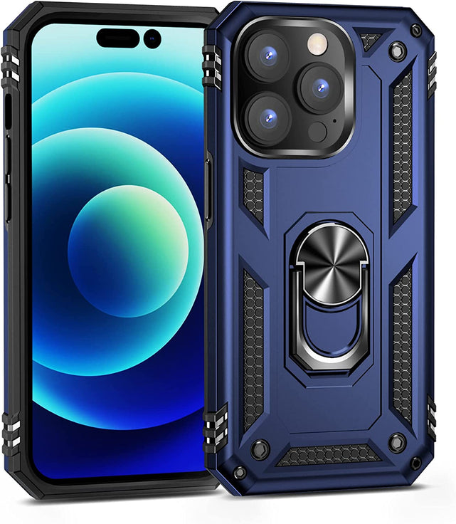 Redpepper iPhone 14 Pro Max Cover Corazzata Nera con Anello