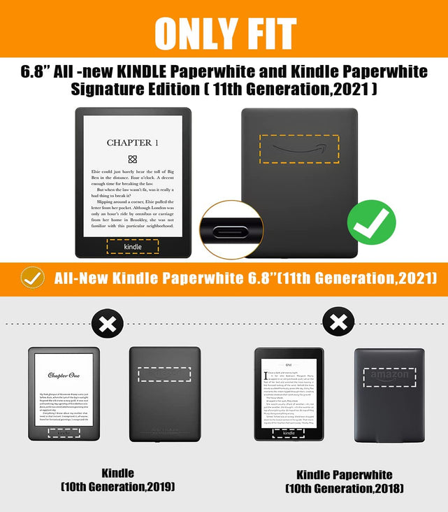 Redpepper Kindle Paperwhite 11ª Gen 6,8" Cover Pelle Sleep