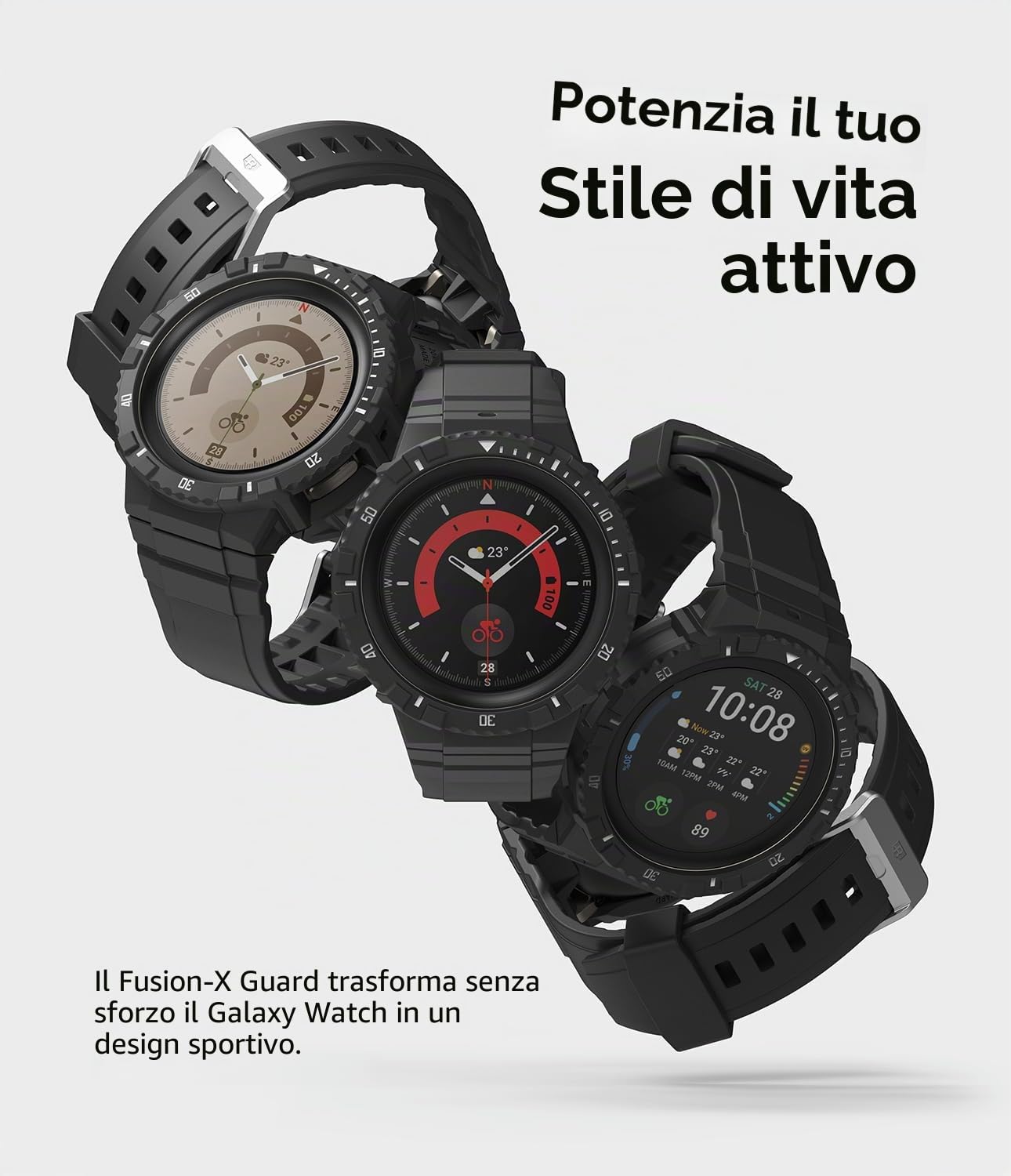 Ringke Fusion X Guard cover Galaxy Watch 5 Pro nera cinturino