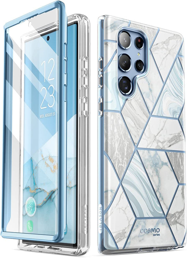 Redpepper Galaxy Cases custodia Galaxy S22 Ultra blu con pellicola integrata