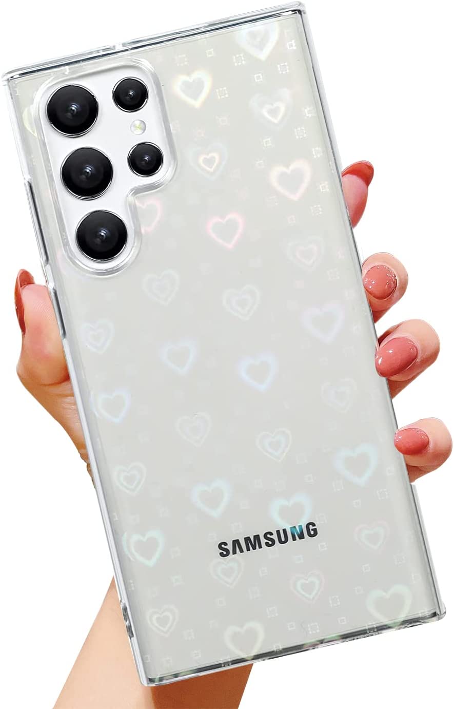 Redpepper Galaxy S21 Plus cover cuori glitter trasparente slim