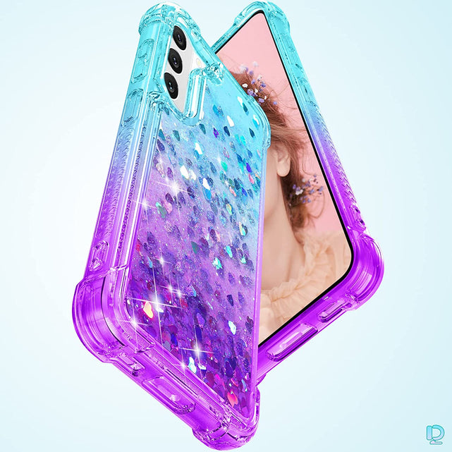 Redpepper Galaxy S23 Cover Glitter Liquida con Vetro