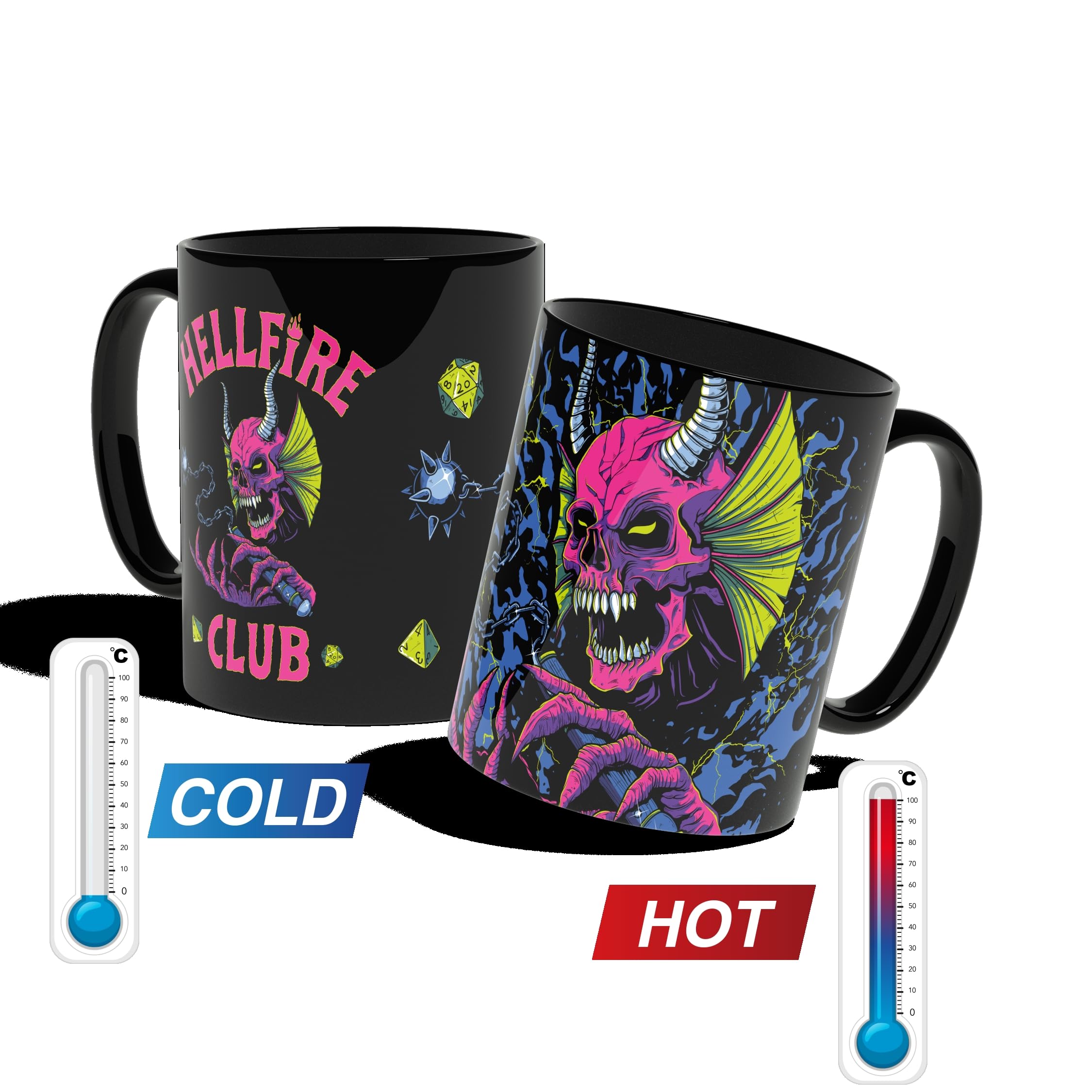Konix Licensed merchandise Hellfire Club tazza 320 ml termoreattiva nera