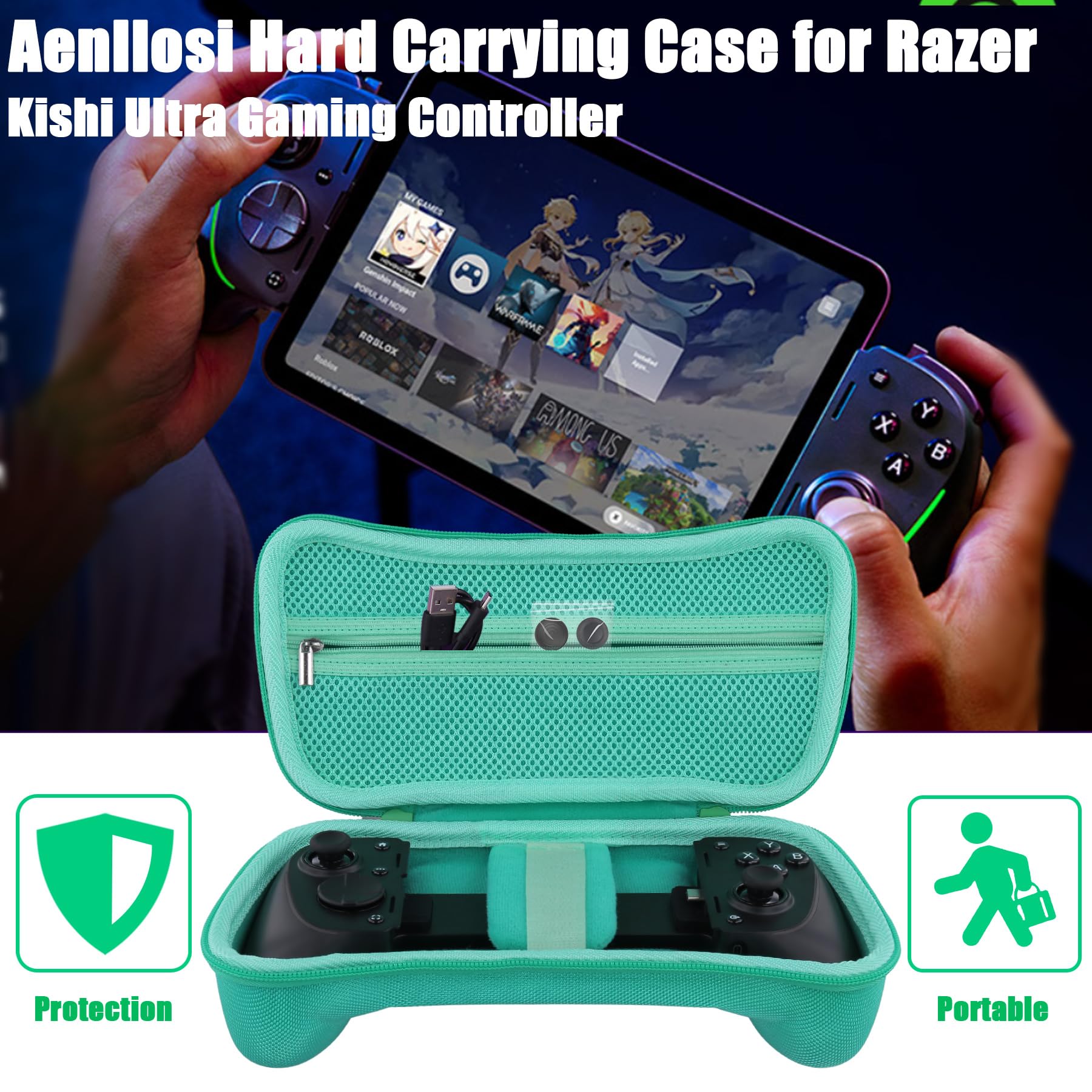 Aenllosi Game Controller Case custodia Kishi EVA nera