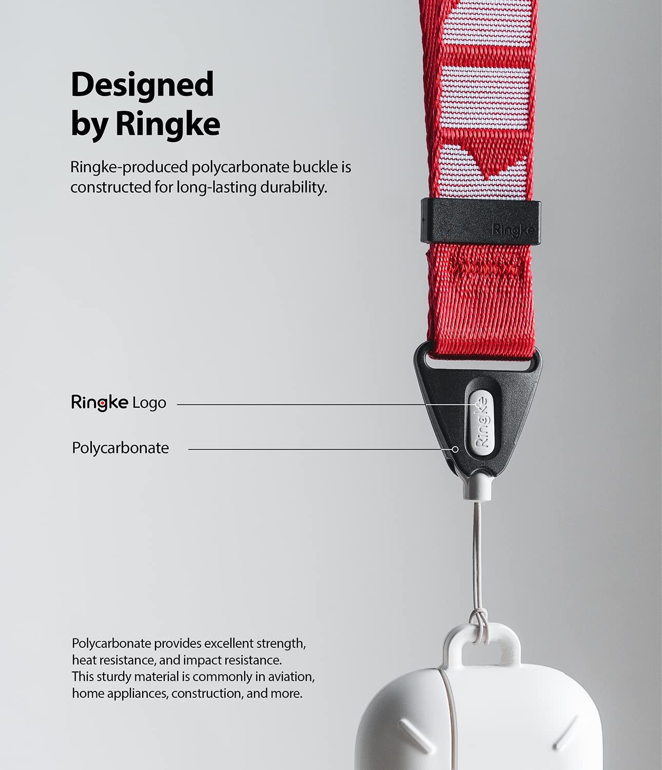 Ringke Strap Tracolla Nylon Regolabile Lettering Red