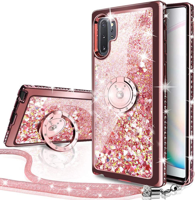 Redpepper Galaxy Cases Note 10 Plus Cover Glitter Viola con Anello