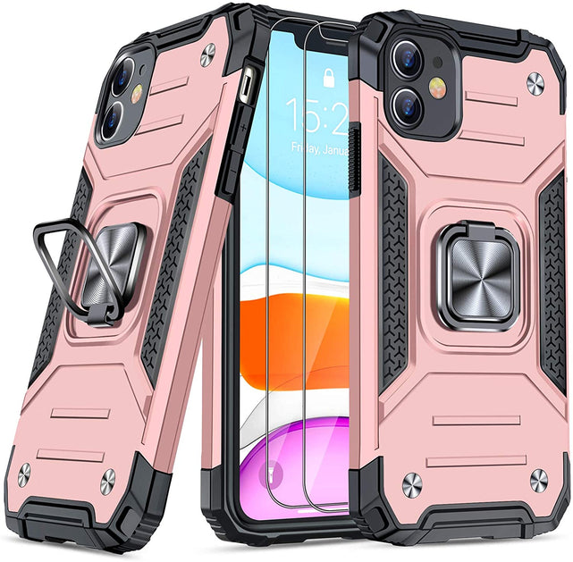 Redpepper Apple Cases Cover iPhone 11 Nero Anello Stand Militare