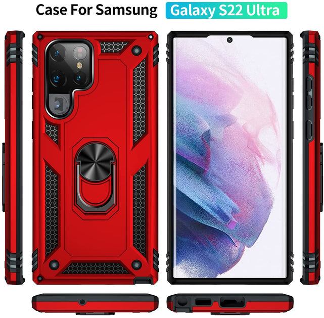 Redpepper Galaxy S22 Ultra cover anello stand 360°