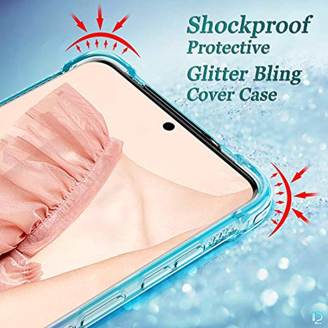 Redpepper Galaxy S20 Ultra Cover Glitter Liquida Teal-Viola TPU