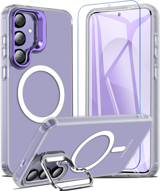 Redpepper Galaxy S25 Plus Cover Magnetica Nero Opaco con Vetro