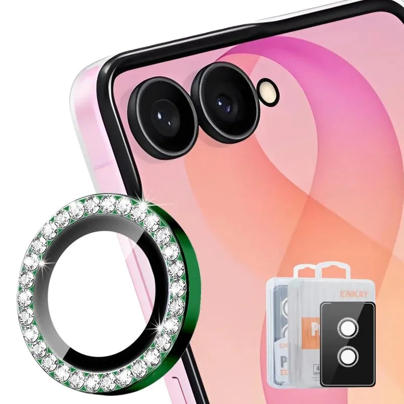 Redpepper Protezione Fotocamera Z Flip 8 Vetro Verde Scuro Strass