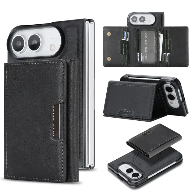 Redpepper iPhone Fold custodia magnetica pelle nero porta carte