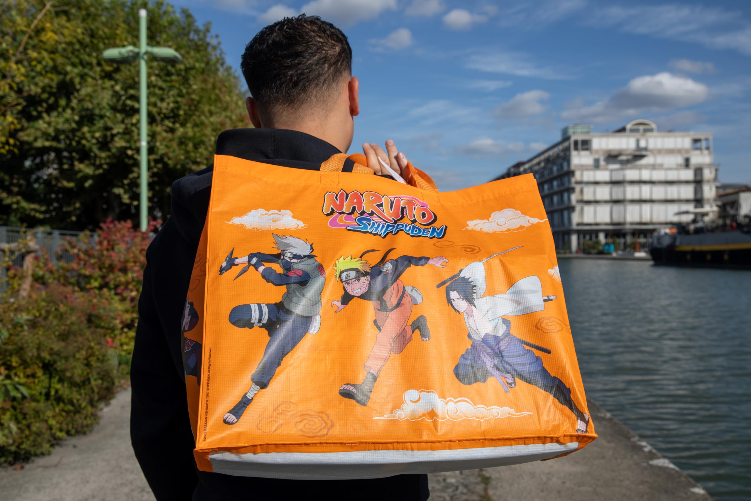 Konix Naruto Shippuden borsa spesa arancione 40x45x20 riciclata