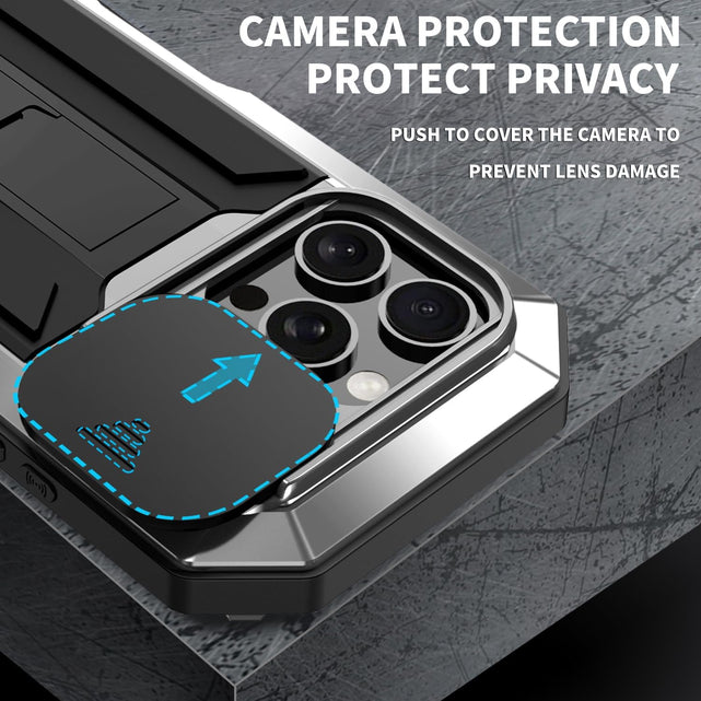 Redpepper iPhone 16 Cover Corazzata Metallo Gialla Kickstand