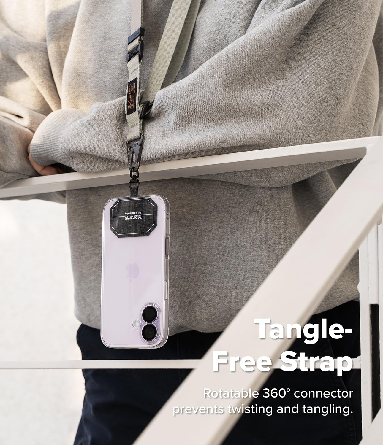 Ringke Strap Holder Link Laccetto Warm Gray Antistrappo