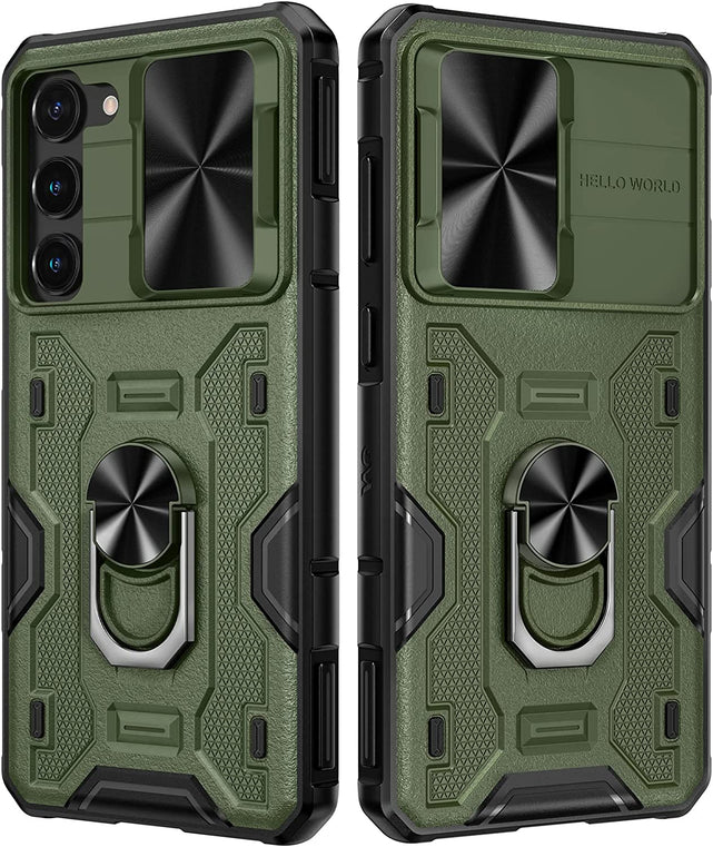 Redpepper Galaxy S23 Plus Cover Verde con Stand e Copri Fotocamera