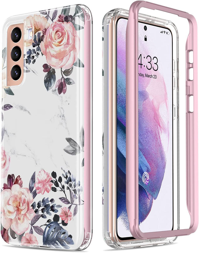 Redpepper Galaxy S21 custodia marmo rosa antishock