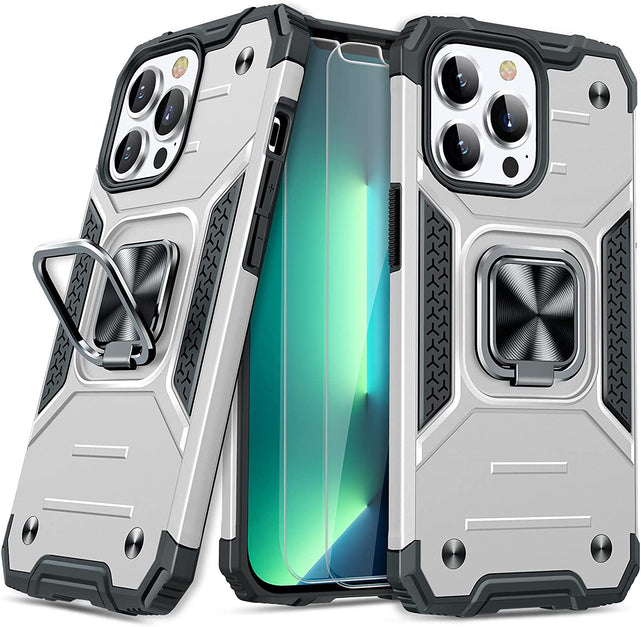 Redpepper iPhone 13 Pro Custodia Bumper con Anello e Vetro