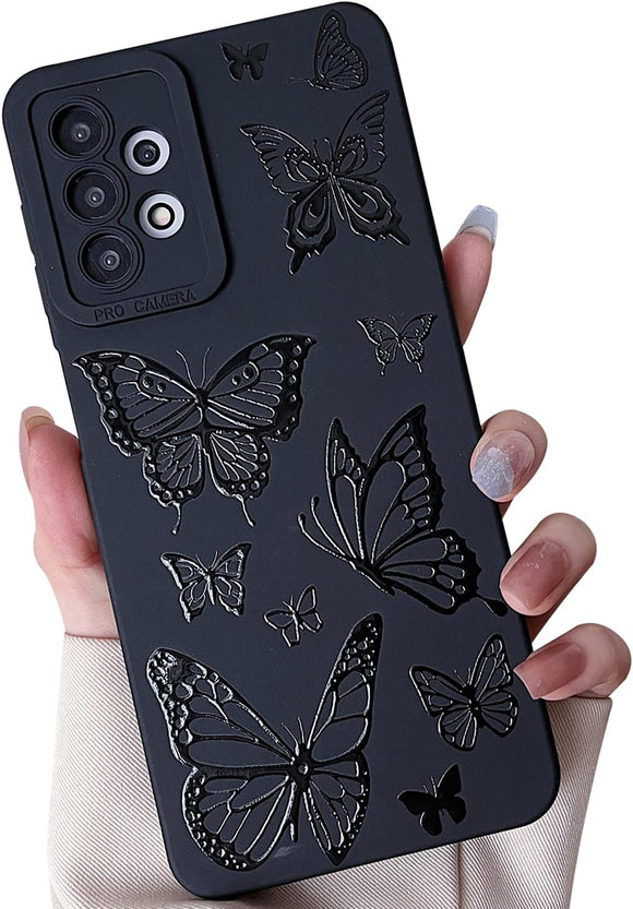 Redpepper Galaxy Cases cover Galaxy S25 Plus nera fiori farfalla silicone