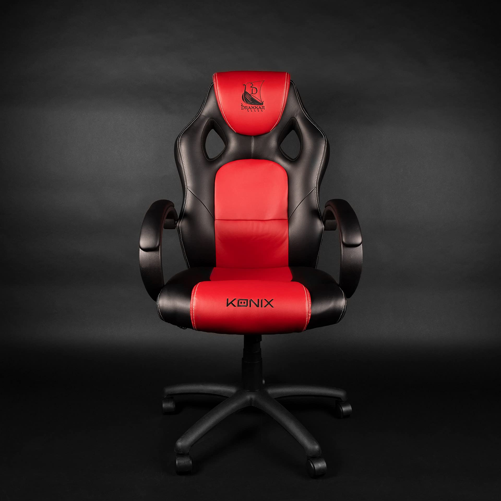 Konix Drakkar Jötun sedia gaming junior nero-rosso ecopelle