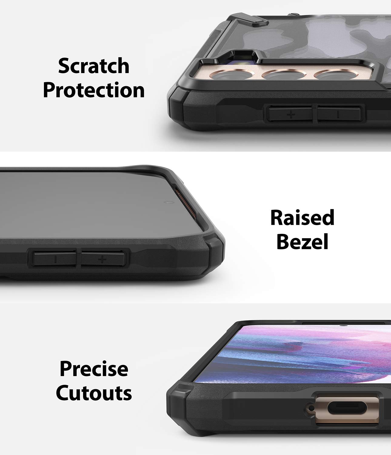 Ringke Fusion X Galaxy S21 cover mimetica Camo Black