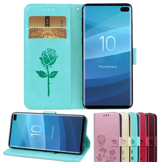 Redpepper Galaxy S10e Custodia Flip Pelle Fiori Rosa Portafoglio