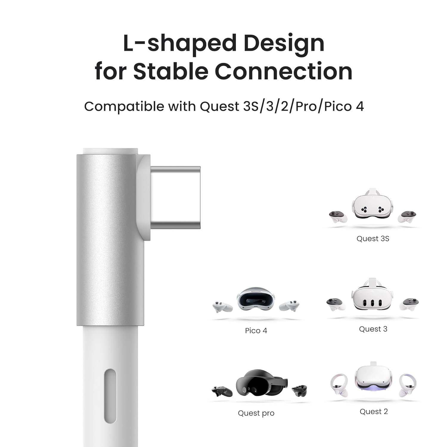 KIWI Design Link Cable L1 Plus 5m USB-C Bianco Quest Ricarica