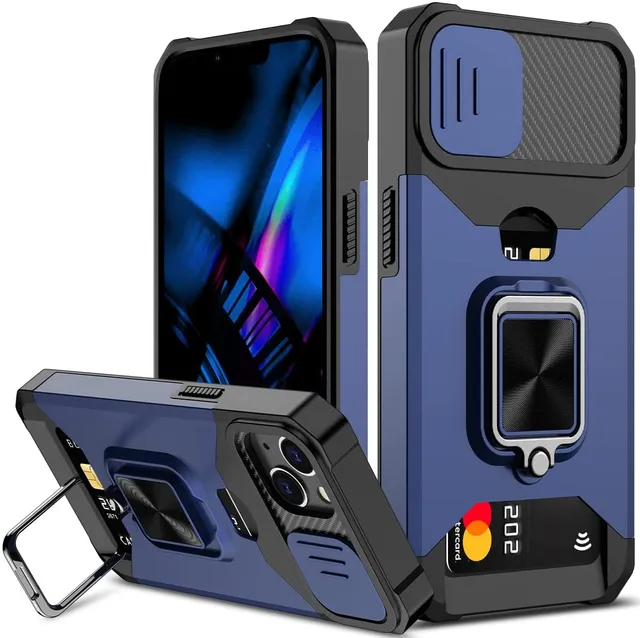 Redpepper Apple Cases iPhone 14 custodia anello stand nero portascheda