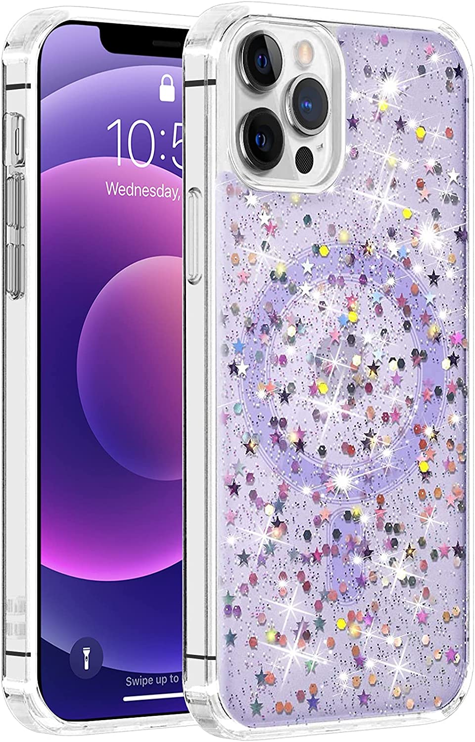 Redpepper iPhone 13 Pro Max Cover Glitter MagSafe trasparente magnetica