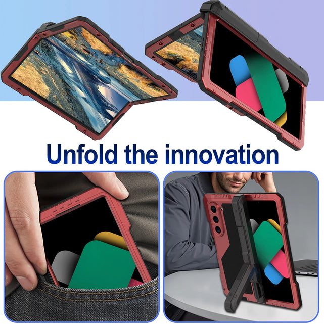 Redpepper Galaxy Cases Z Fold 6 custodia metallo con S Pen e stand