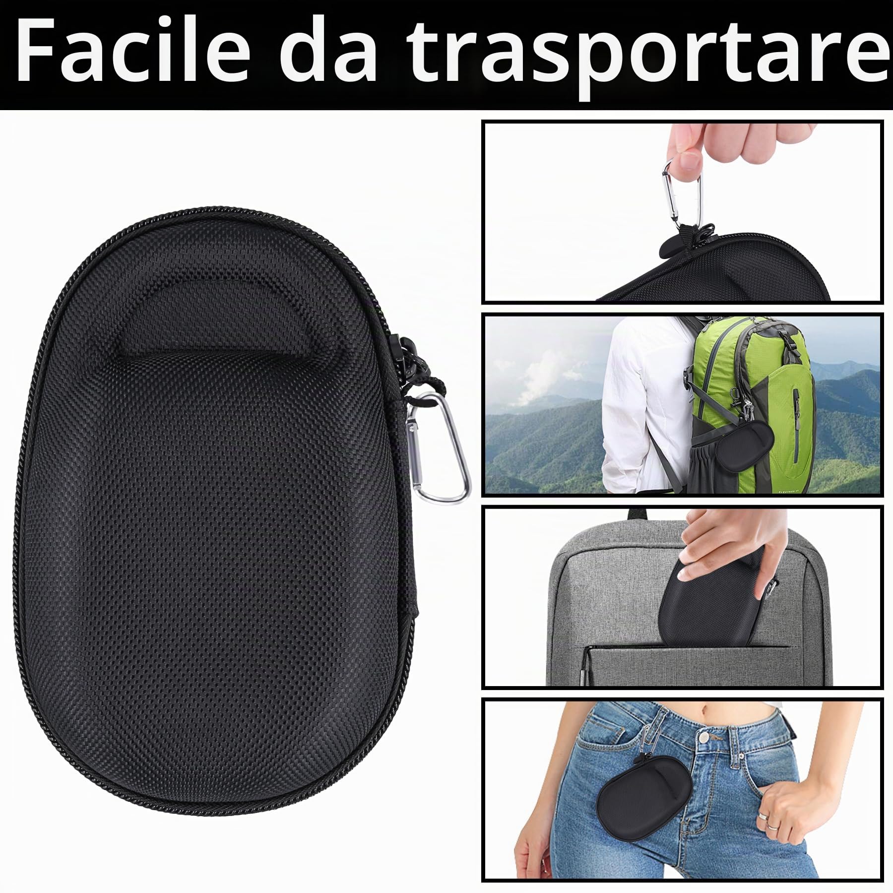 Aenllosi Speaker Case custodia JBL Clip 5 EVA nera moschettone