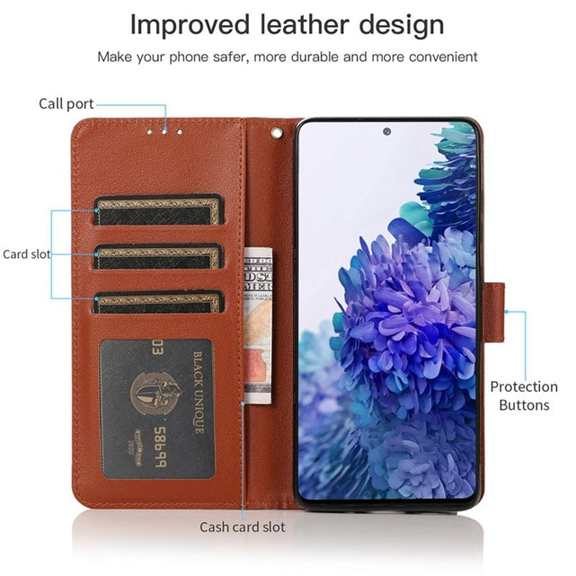 Redpepper Galaxy S21 Plus cover portafoglio pelle nera carte
