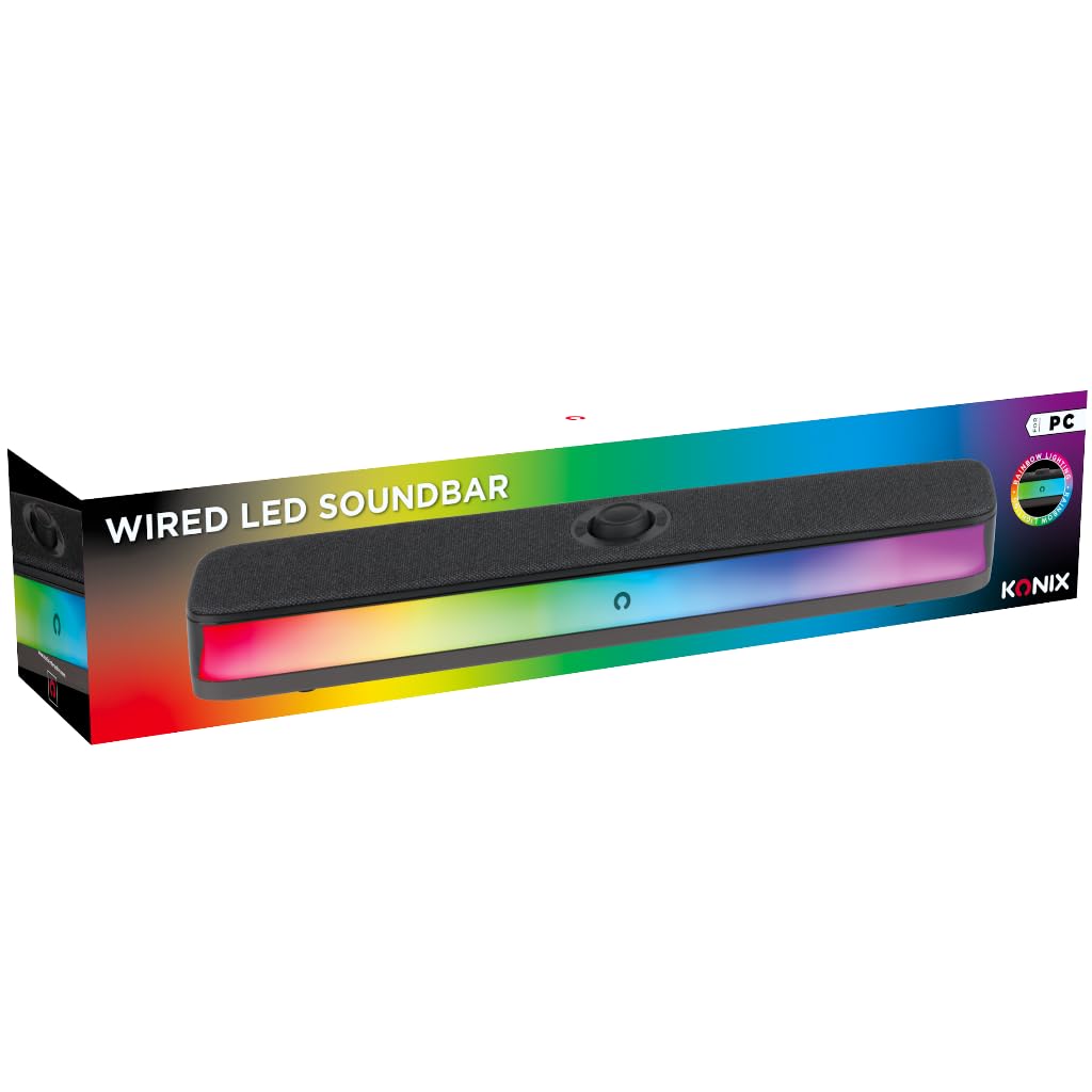 Konix Soundbar gaming Bluetooth RGB nera 2x5W