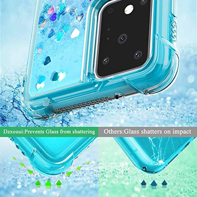 Redpepper Galaxy S20 Ultra Cover Glitter Liquida Teal-Viola TPU