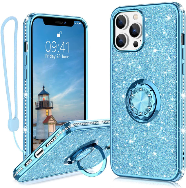 Redpepper Apple Cases 13 Pro Max cover glitter con anello stand