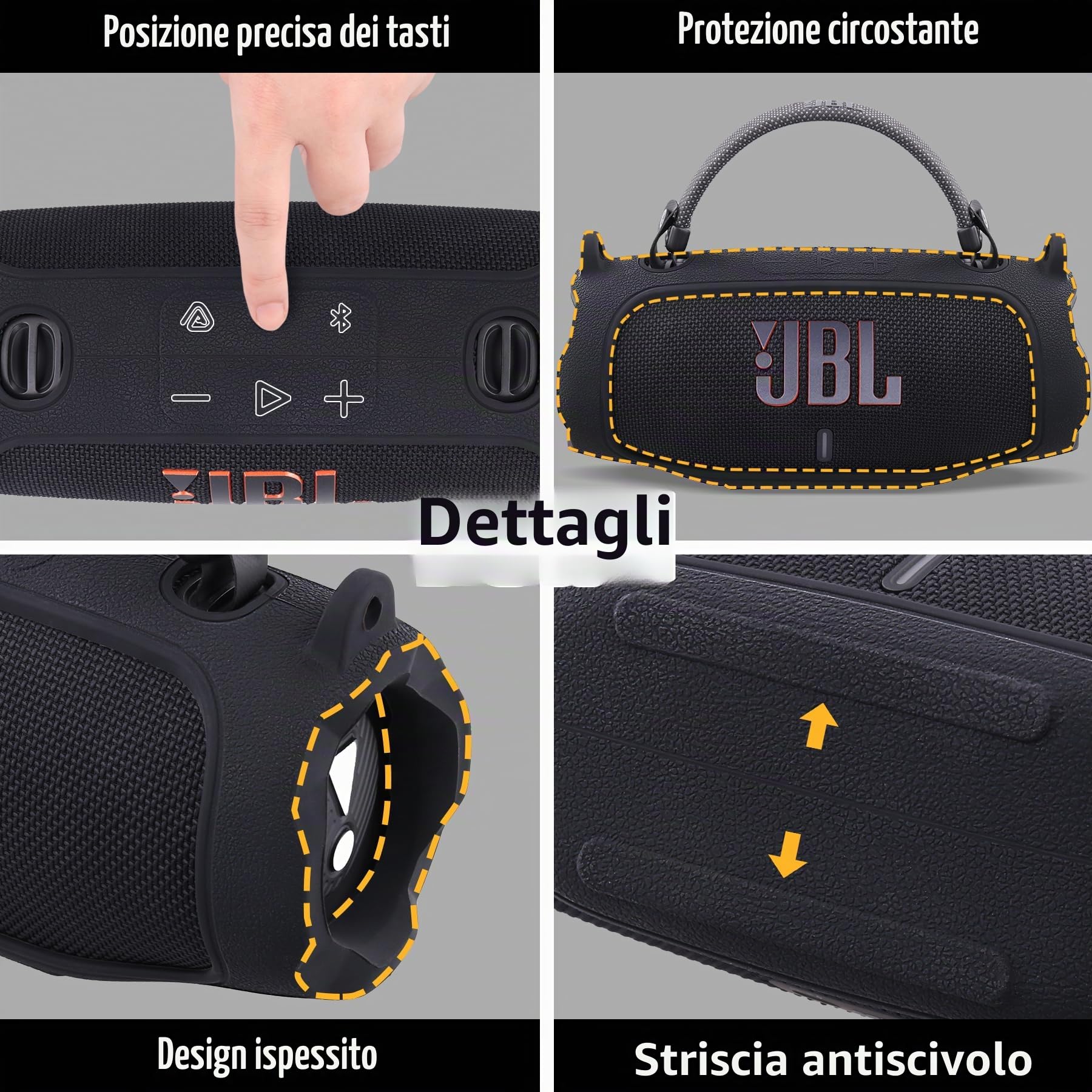 Aenllosi Speaker Case JBL Charge 6 cover silicone Nero tracolla