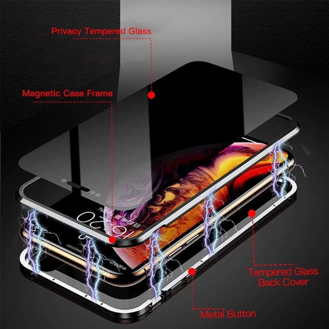 Redpepper S25 Ultra Cover Magnetica privacy vetro 9H oro