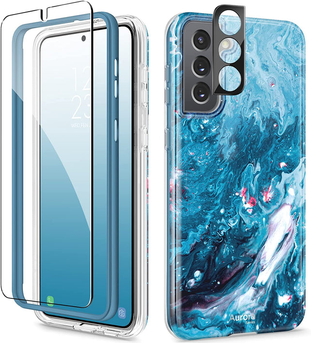 Redpepper Galaxy Cases Marmo cover Samsung S21 sabbia con vetro