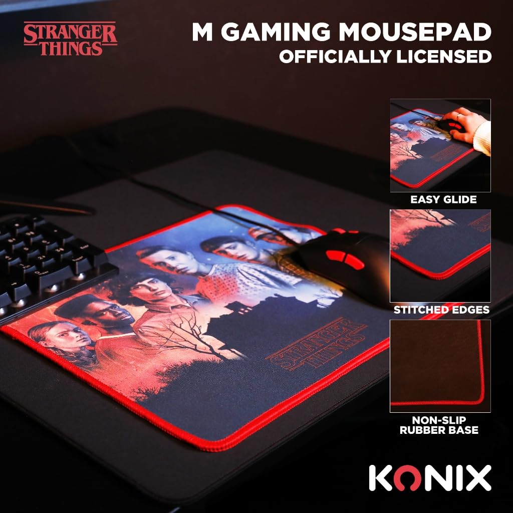 Konix Stranger Things Best Friends tappetino mouse gaming 32x27 cm