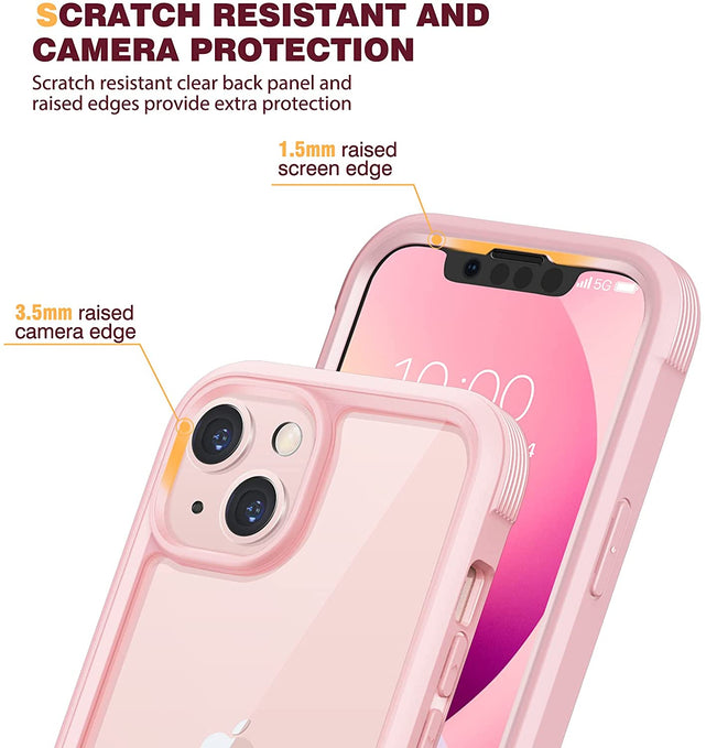 Redpepper iPhone 13 Mini Custodia Rosa Full Body Rugged