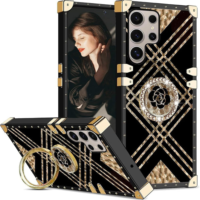Redpepper Galaxy Cases S25 Plus custodia TPU nera stand anello
